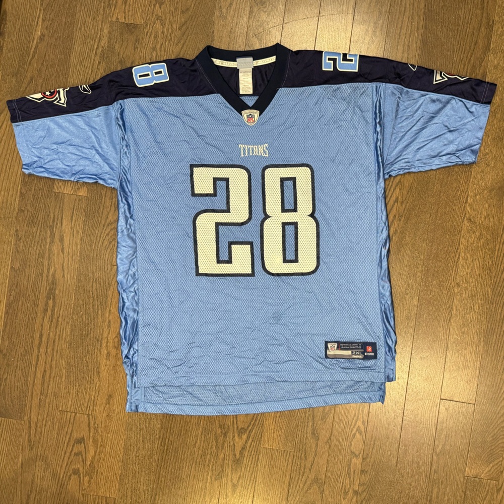 CHRIS JOHNSON
VINTAGE - REEBOK ON FIELD - TENNESSEE TITANS - #28 JERSEY -2XL